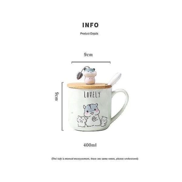 400ml Koreansk Kreativ Hamster Kops Cartoon Sød Ske