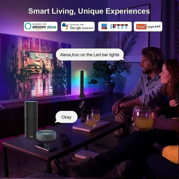 RGB Smart LED Lysbjælke Wifi Bluetooth Desktop Atmosfærisk Lys