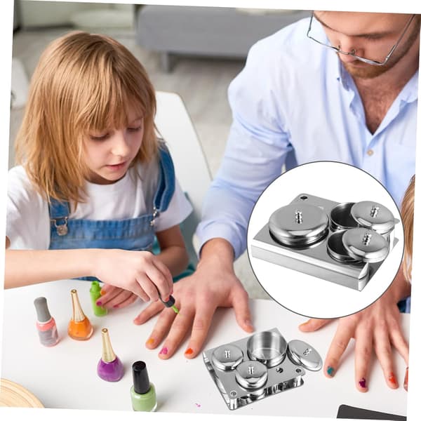 3 stk. neglekunst væskekopp i rustfritt stål Mini krystallbeholder