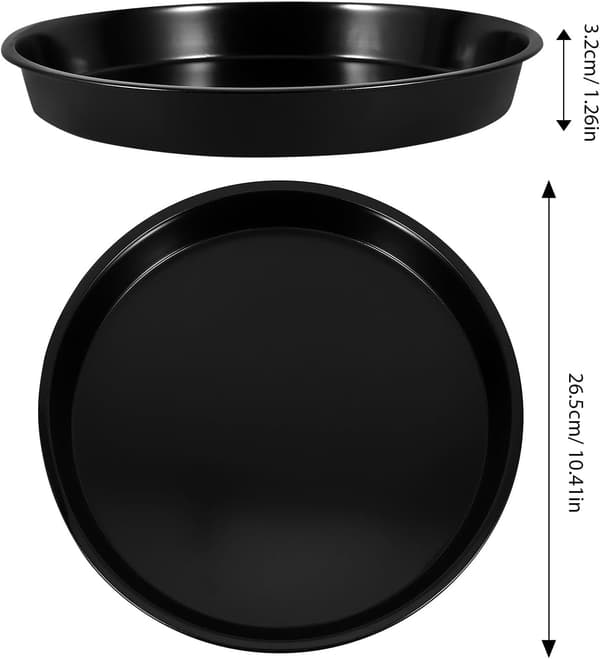 Pizzapanne i karbonstål, rund, non-stick bakebrett, 10 tommer, solid non-stick overflate