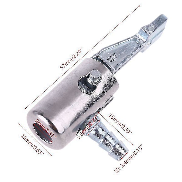 1/4\" Låsbar Luftchuck Bil Däckpump För Luftkompressor Med Barb-Koppling (4st, Silver)