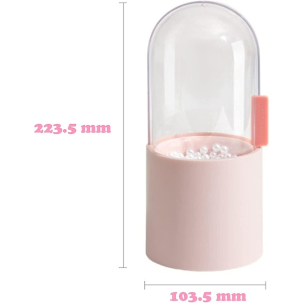 Sminkborsthållare med lock, sminkborsthållare med lock, med klart roterande lock och dammsäkra pärlor