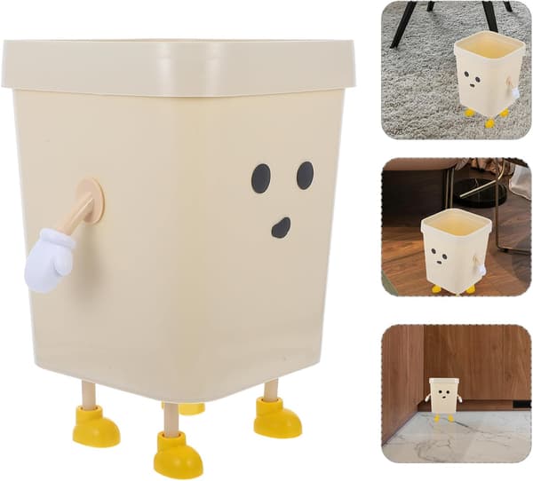 Stor plastavfallskorg med förtjockad solid design och halkfri bas, lämplig för hushållsavfall