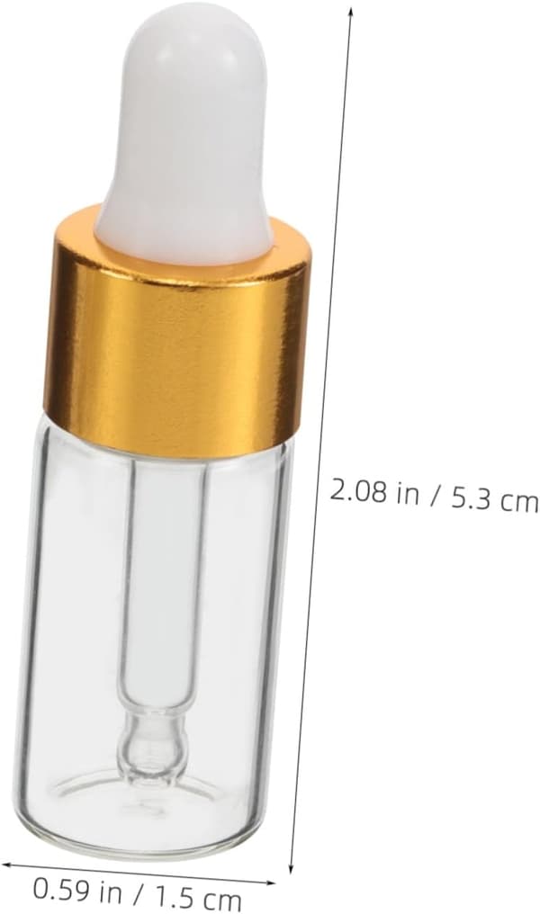 15 st glasdroppflaskor 4 ml små påfyllningsbara behållare för eteriska oljor