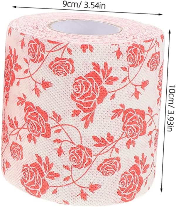 Rosetoiletpapir med blomsterprint til badeværelsesartikler til julepynt