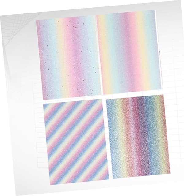 Regnbuegradient skinnstoff glittermateriale for DIY-veske smykkedekorasjon