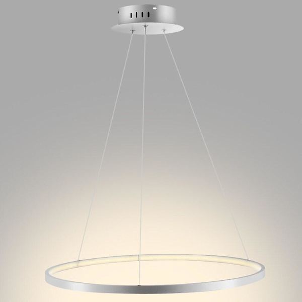 1-lys 60 cm 24\" LED-pendellampe i metall og akryl, rund