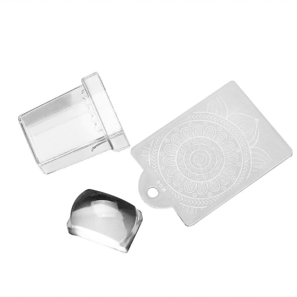 2stk Transparent Stamp Nail Art Silikone Stempelskraber