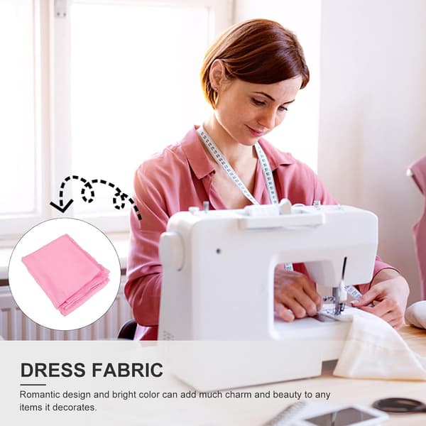 Polyester kjolestoff for DIY-håndverk Rosa 2M Romantisk design Lett materiale