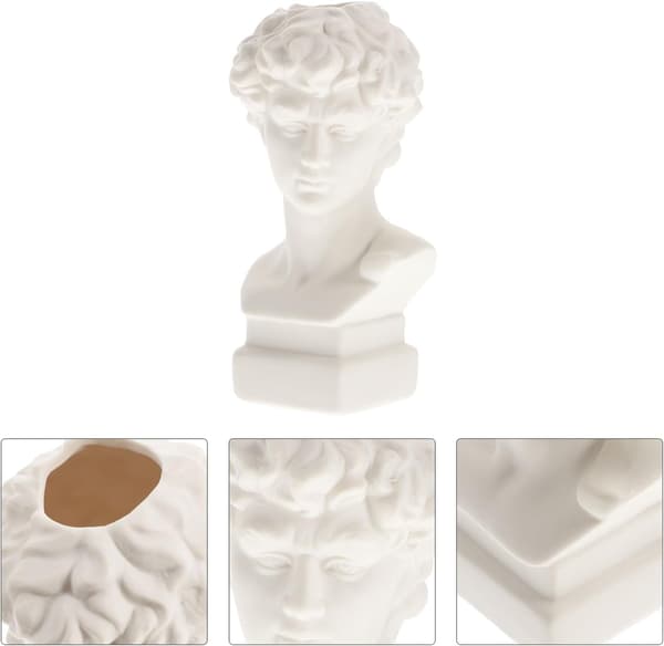 Vit Keramisk David Staty Vas med Lämplig Kapacitet, Modern Design och Lätt Blomvas