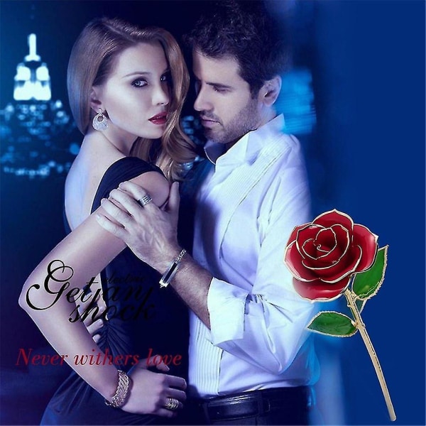 Love Forever 24k kultafolio leikkaa ruusukukka kiinnikkeellä