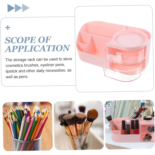 Kosmetikboks til skrivebord Makeup Organizer 4 Glatte Skuffer Ruminddelt Bakke til Toiletbord