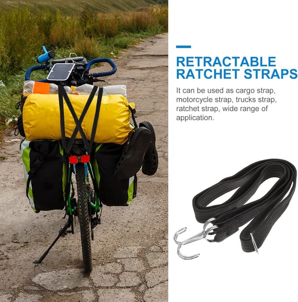 2 stk. motorcykel laststropper cykel bagage elastisk fastgørelse latex bælte