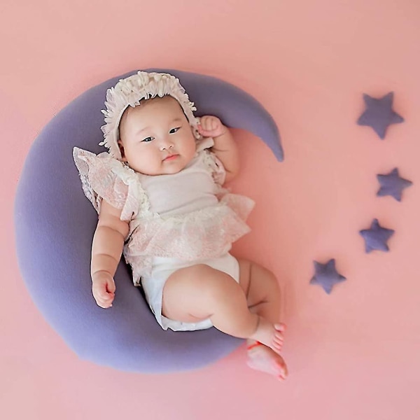 Nyfödd fotografi rekvisita set, foto fotografering rekvisita, baby hatt, baby stjärna månen gåva