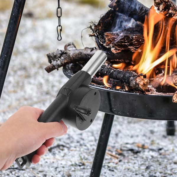 Manuel blæser til grillventilator Bærbar håndblæser til udendørs camping picnic håndsving