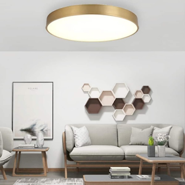 40cm LED Taklampe Nordisk Gull Flush Mount Moderne