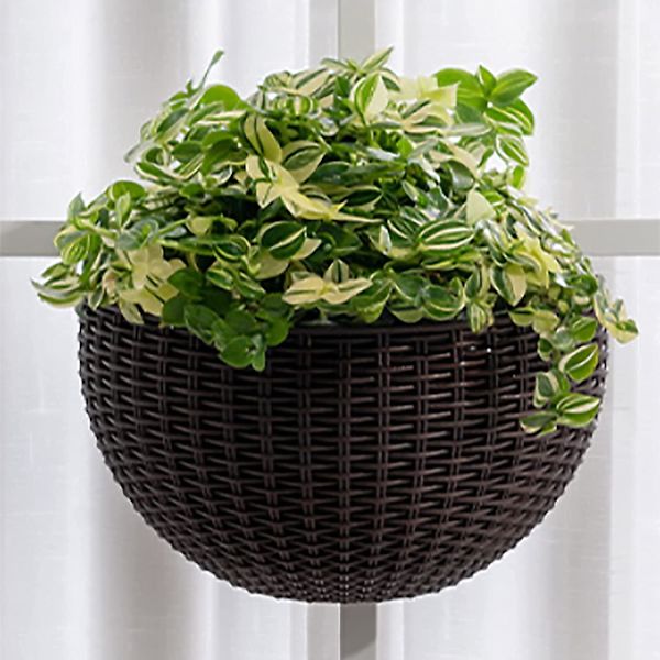 Sæt af 3 Væghængende Blomsterpotter til Hjem, Veranda, Balkon, Kontor, Hjem, Vægdækning - Hvid