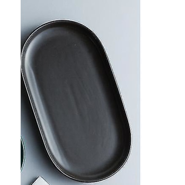 Säilytysalustat Skandinaavinen Soikea Keramiikka Lautanen Pöytä Musta