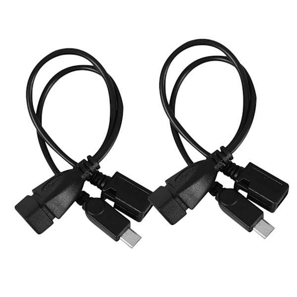 Micro USB till USB-A OTG Adapter Dubbel Port Svart Kompatibel Mobiler Surfplattor Lätt att Bära