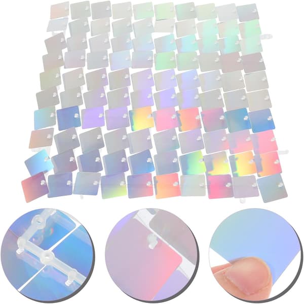 Party Paljett Väggpaneler Skimrande Vägg Bakgrundspanel Silver PC Pet Material