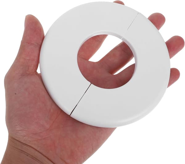 4 stk 50 mm runde rør delt flensdekselplater, hvite ABS-plastdeksler