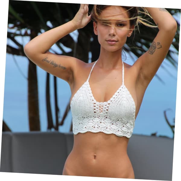 Europæisk amerikansk stil hæklet bikini wrap-around split badedragt