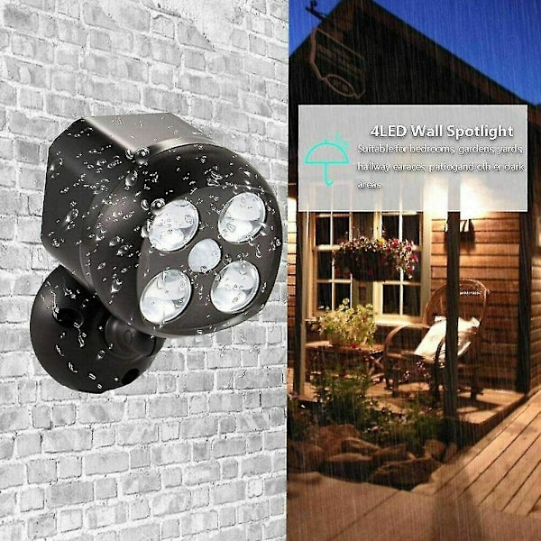 Led-liiketunnistimella varustettu turvavalosarja, paristoilla toimiva