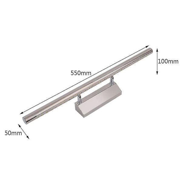 11W LED Speillampe i Rustfritt Stål, Roterbar og Vanntett