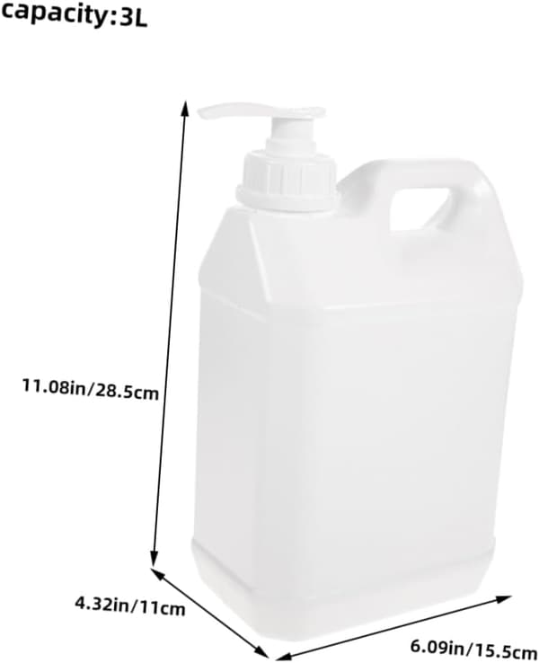2 stk 3L sjampopumpeflasker, påfyllbare væskedispensere, plastbeholdere