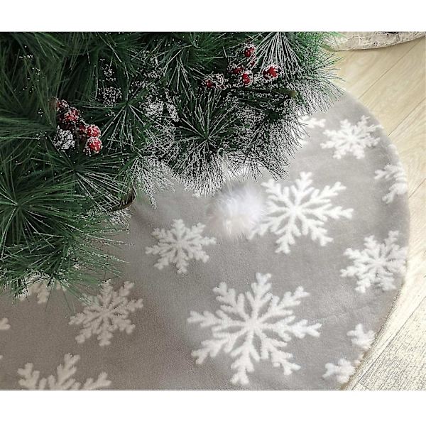 Julgransskjort 90cm Guld Vit Silver Snöflinga