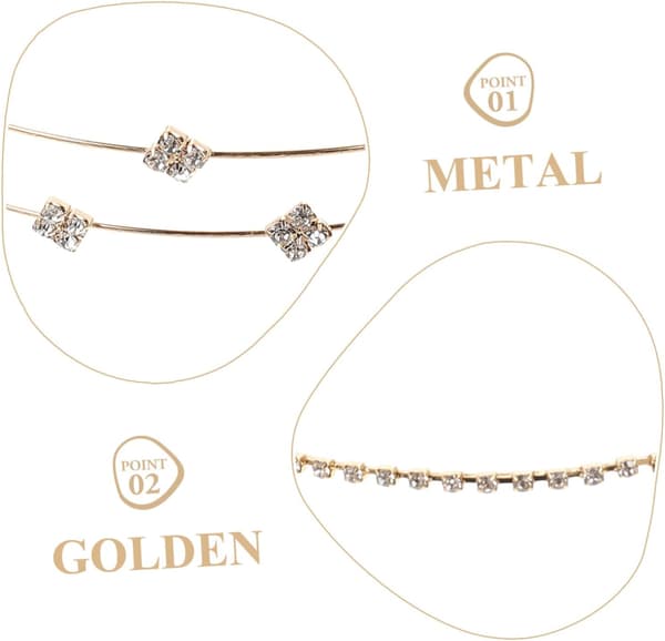 4 stk. Rhinestone Hårbånd for kvinner Elegante brudehårtilbehør Passer