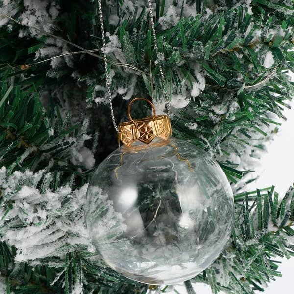 12 stk. fyllbare julekulepynt 6 cm DIY hengende kuler til juletrepynt