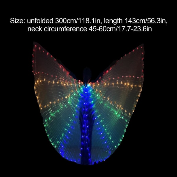 Butterfly Led Lighting Fairy Wings Färgglad festdräkt