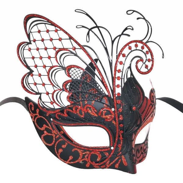 Butterfly Rhinestone Metal Venetian Women Mask För maskerad/mardi Gras Party/sexig