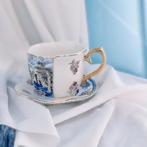 Kaffekopp Lyxig Europeisk Retro Brittisk Afternoon Tea Kopp Kaffekopp Fat Set