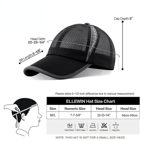 Unisex Andningsbar Mesh Basebollkeps Snabbtorkande Löpningshatt