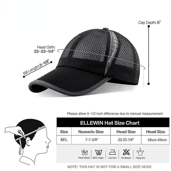 Unisex pustende netting-baseballcap Quick Dry Running Hat
