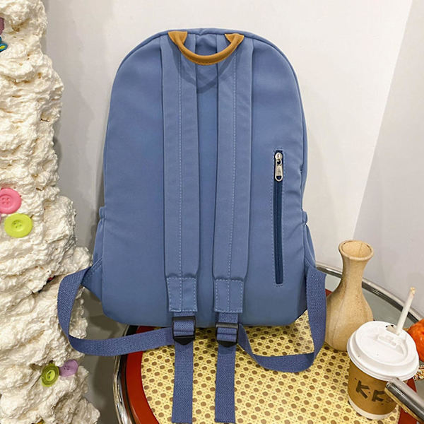Ryggsäck för kvinnor i nylon, stor kapacitet, dagryggsäck, reseväska, skolväska för tonåringar och flickor Blue