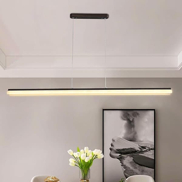 Led Lineær Pendellampe Moderne Sort Guld 100cm Kontor