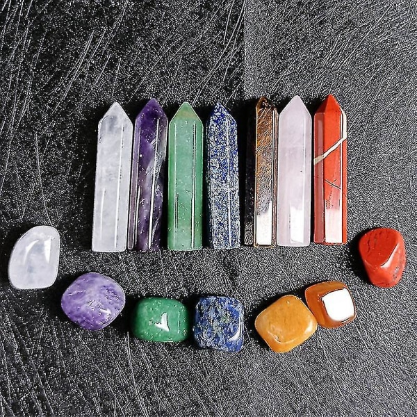 Polerad 7 Chakra Crystals Stones Set Desktop Ornament