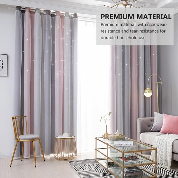 2-pack mörkläggningsgardiner Solskyddsgardin Gradientfärg Dubbellager Polyester
