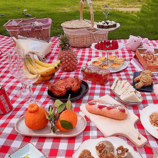 Vevd kurv i rotting til piknik, oppbevaring, brød og fruktvisning