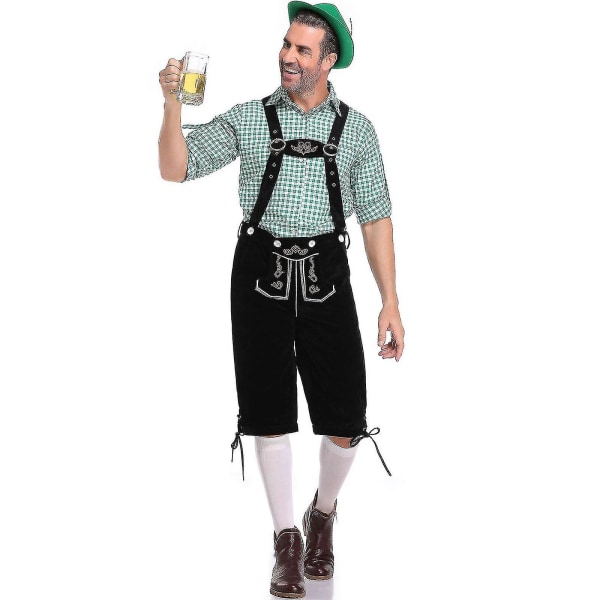 Bavarian Oktoberfest kostume til mænd opsat til Fancy Oktoberfest og ølfestival 2XL Green