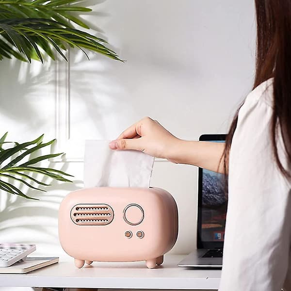 Rektangulær vevboks, Retro Radio Vevboksdeksel, Vintage Vevboks