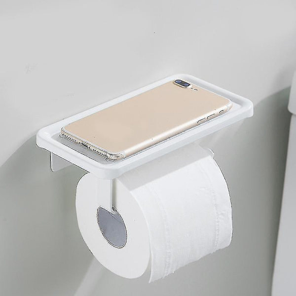 Toiletpapirholder med hylde Vævholder til badeværelse Rullepapirholder Væghængt