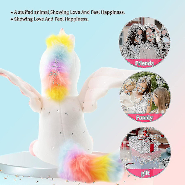 Täytetyt eläimet, söpöt plussilelut vauvalle, taaperolle, tytöille, lapsille 20cm White