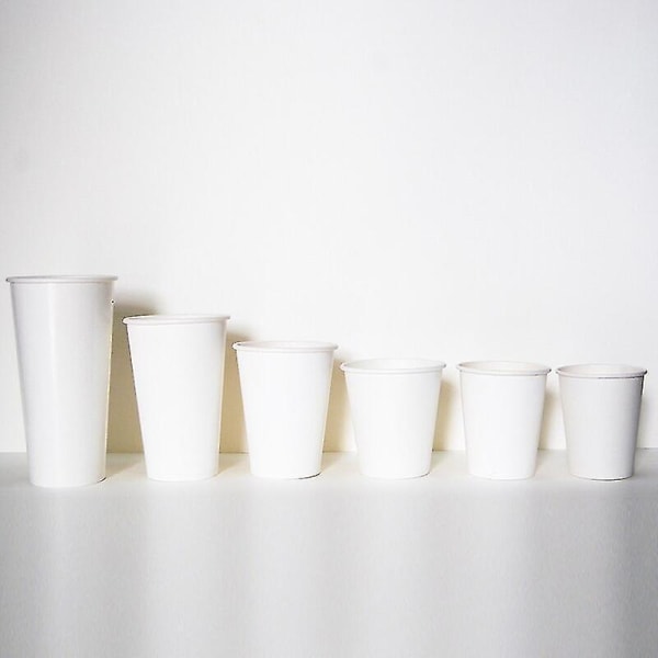 100 kpl Paksu valkoinen paperikuppi kertakäyttöinen teemaito-kahvikuppi