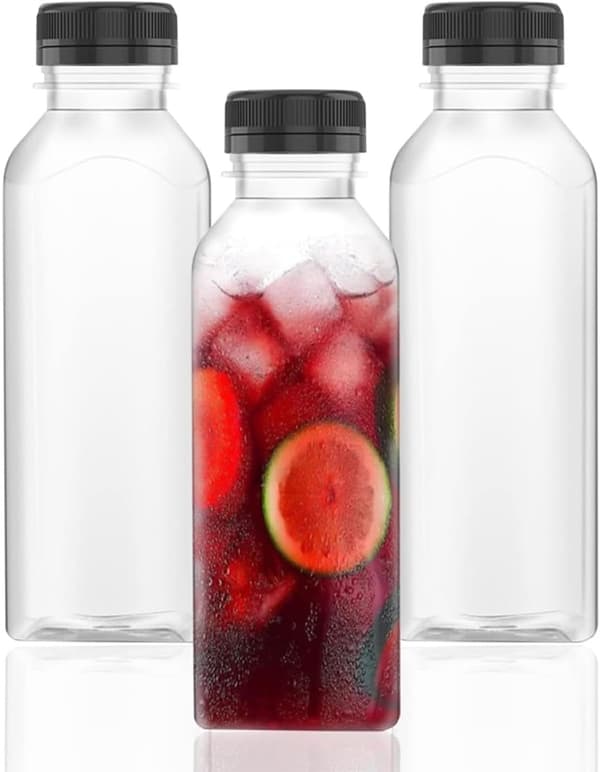 12 st återanvändbara dryckesflaskor påfyllningsbara juiceflaskor 400 ml plast säker försegling lätt att bära elegant snygg design