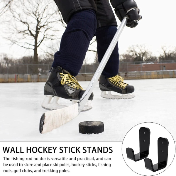 Fiskestangholder Vegg Hockey Stick Stativ Skistaver Hengestativer Multifunksjonell oppbevaring Hengestativer