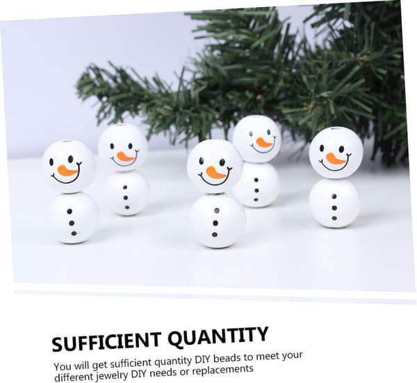 Snømannpynt Juleperler DIY Snømannformede Glitterperler